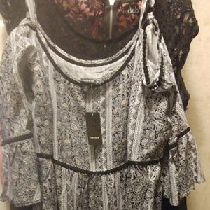 Torrid cas mxd prnt ls offshld chlls dress